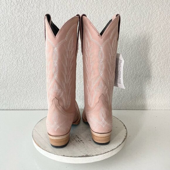 Lane LEXINGTON Womens Cowboy Boots 8 Blush Pink Western Cowgirl Mid Calf Tall - Picture 3 of 11